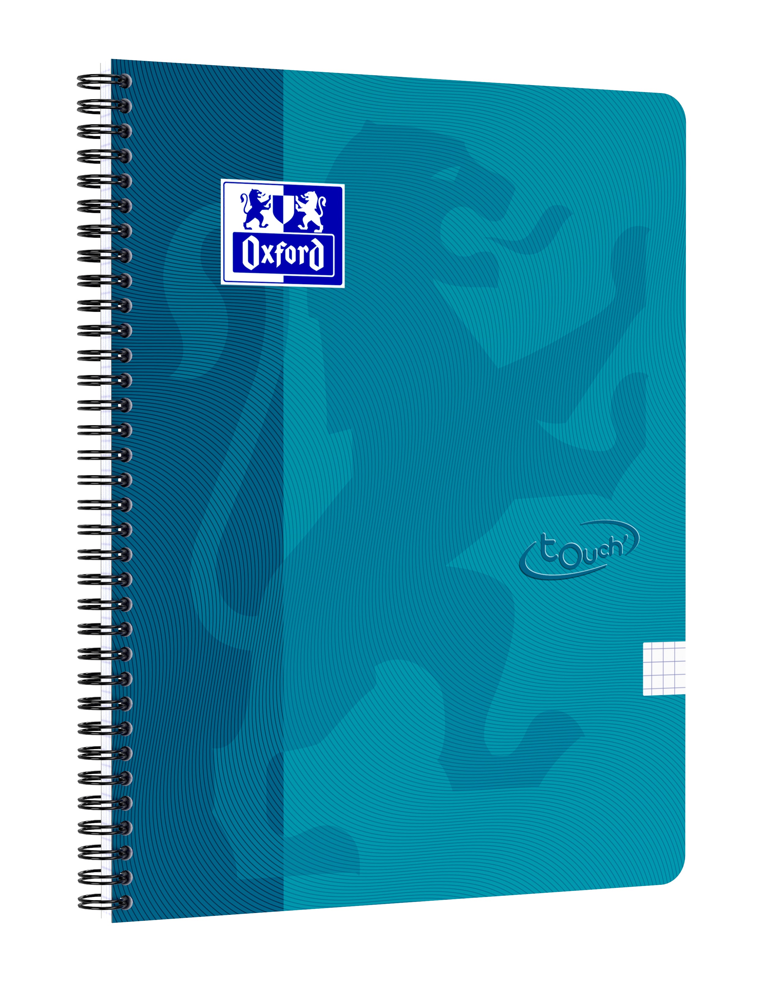 Oxford Touch # spiraalblok A4 geruit 5mm 70 vel soepele kartonnen kaft aqua