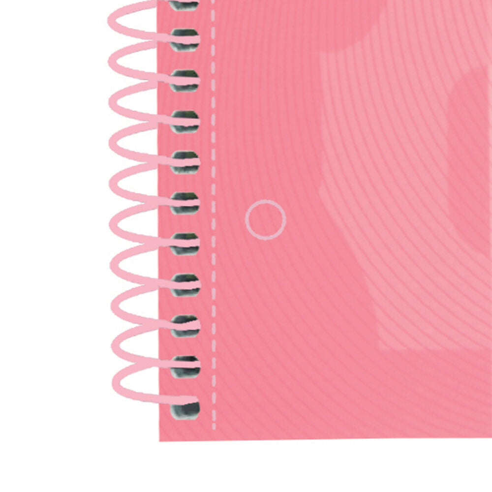 Oxford School Europeanbook # notitieboek - gekleurde rand - A4+ - geruit 5mm - 80 vel - hardcover - pastel roze