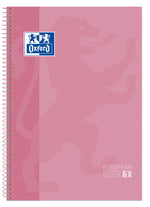 Oxford School Europeanbook # notitieboek - gekleurde rand - A4+ - gelijnd - 80 vel - hardcover - roze