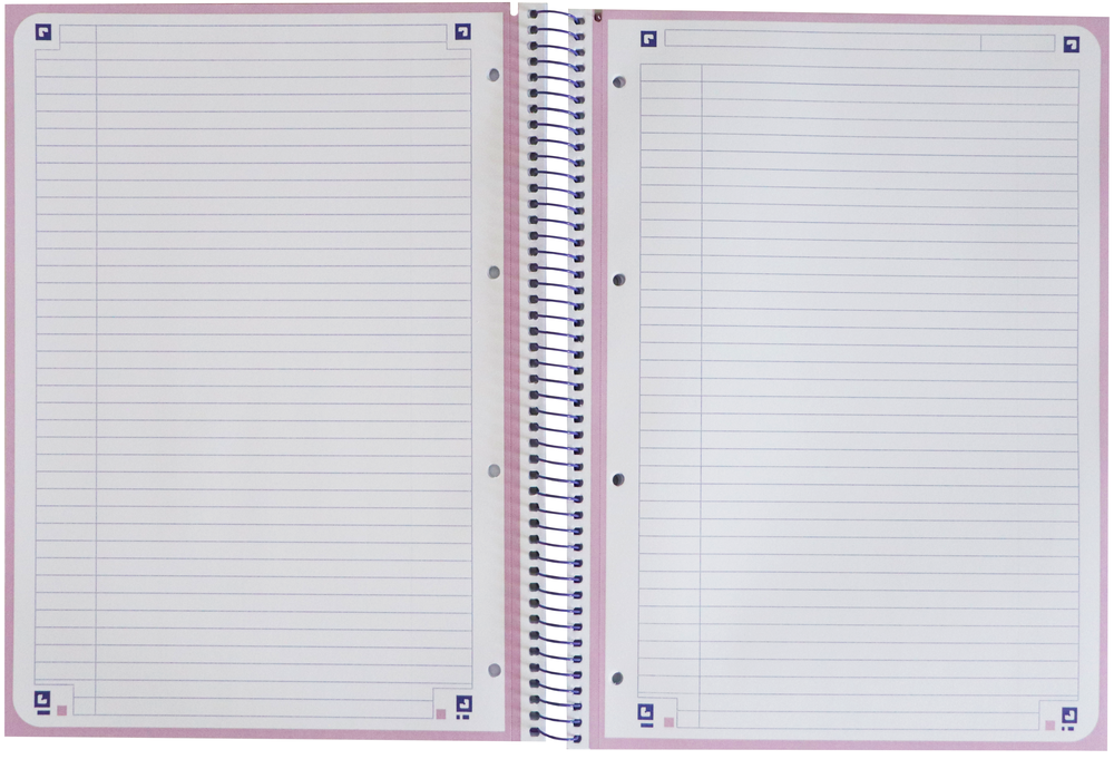 Oxford School Europeanbook # notitieboek - gekleurde rand - A4+ - gelijnd - 80 vel - hardcover - pastel paars