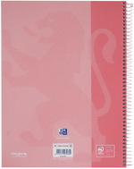 Oxford School Europeanbook # notitieboek - gekleurde rand - A4+ - gelijnd - 80 vel - hardcover - pastel roze