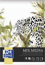 OXFORD mixed media blok # A4 - softcover - gelijmd - wit - 25 vellen - 225g